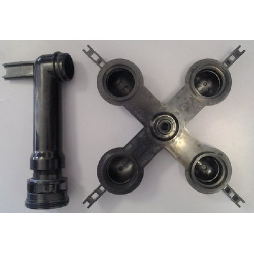 Traversée inférieure, coude et support